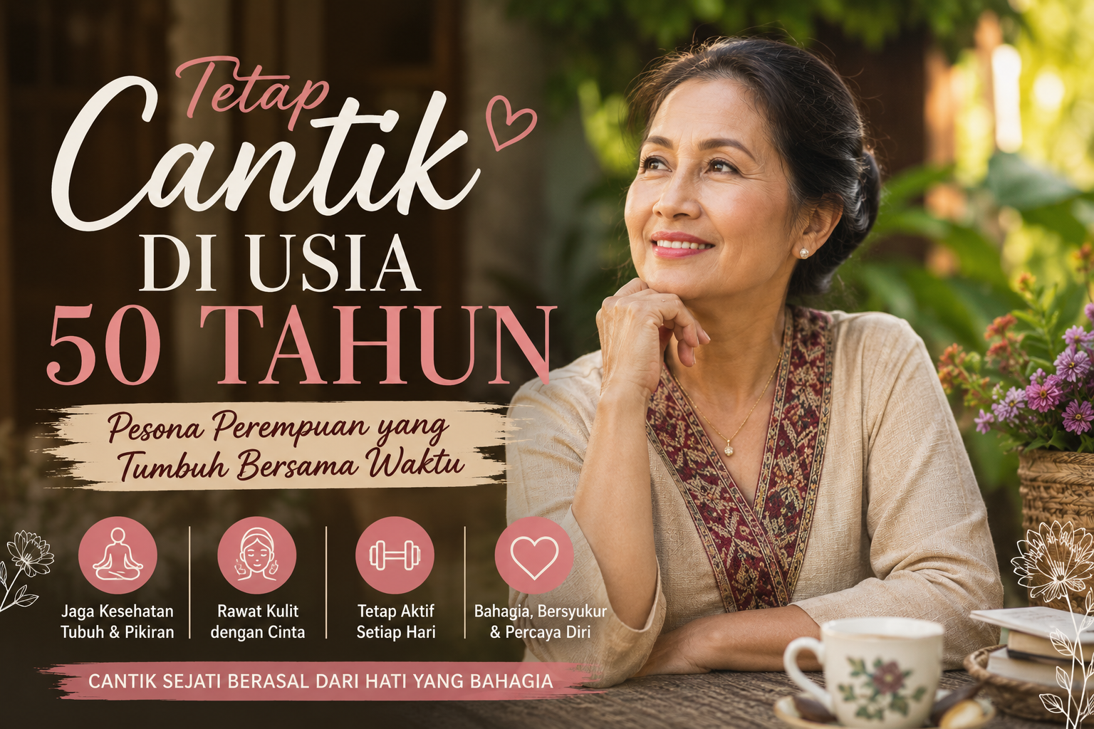Tetap Cantik di Usia 50 Tahun; Pesona Perempuan yang Tumbuh Bersama Waktu